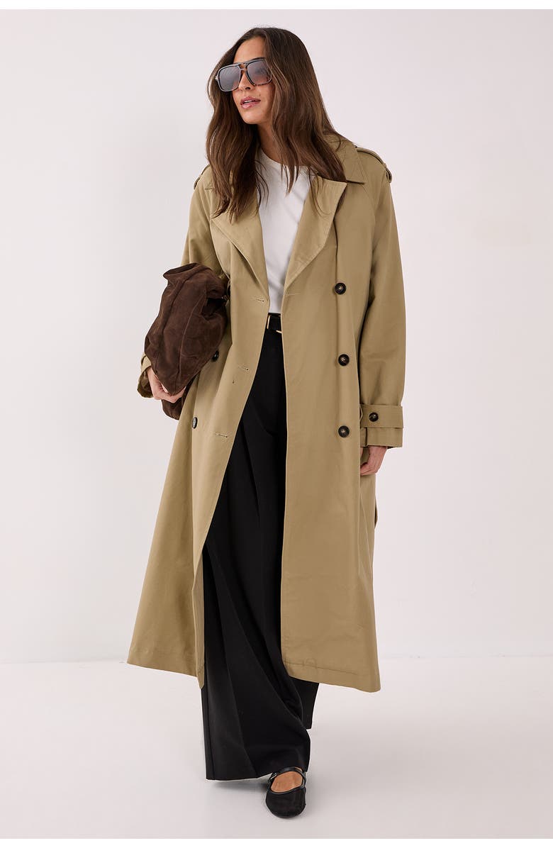Double Breasted Belted Trench Coat