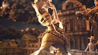 A bronze woman dancing during the Civilization 7 trailer.