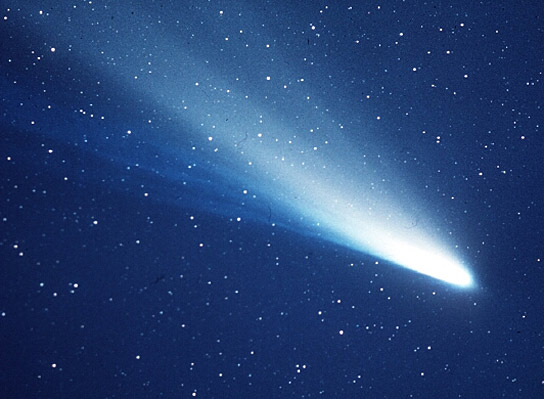 Una imagen del cometa Halley tomada en 1986.