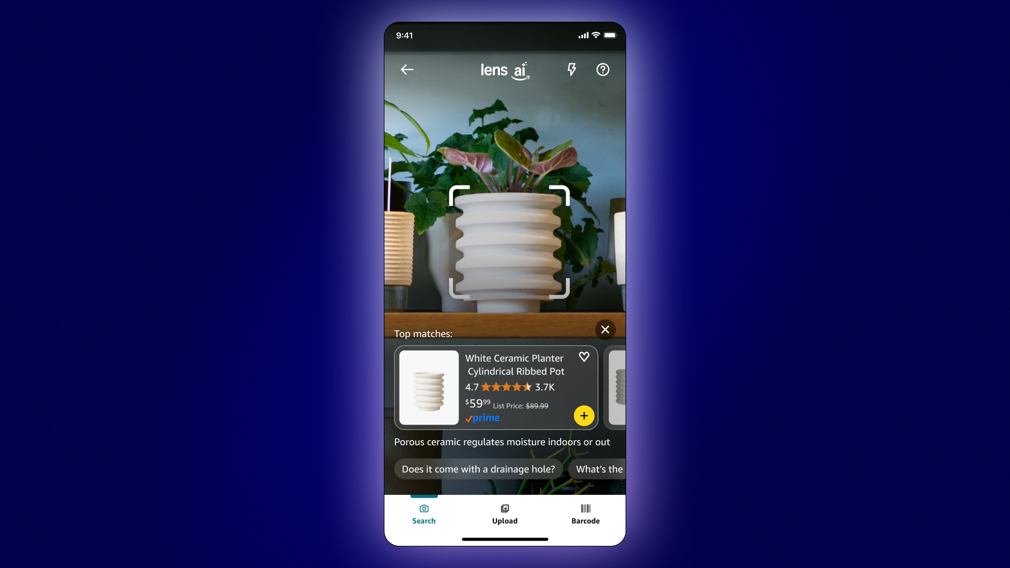 A screenshot of the Amazon Live Lens