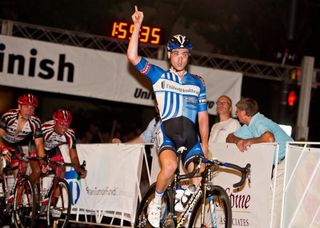 Jake Keough (UnitedHealthcare Professional Cycling Team) wins the 2011 Charlotte Presbyterian Criterium.