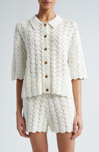 Open Stitch Cotton Cardigan