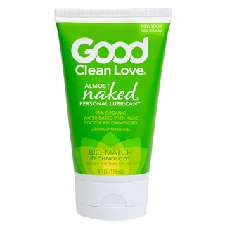 A bottle of Good Clean Love water based lube 