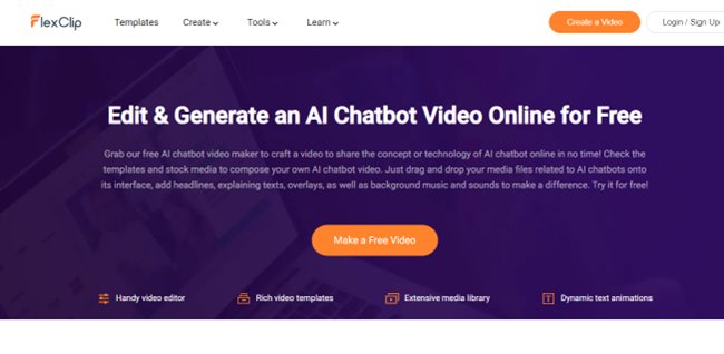 Website screenshot for FlexClip