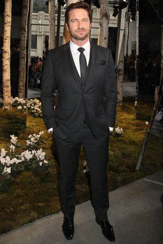 Gerard Butler At New York Fashion Week AW14
