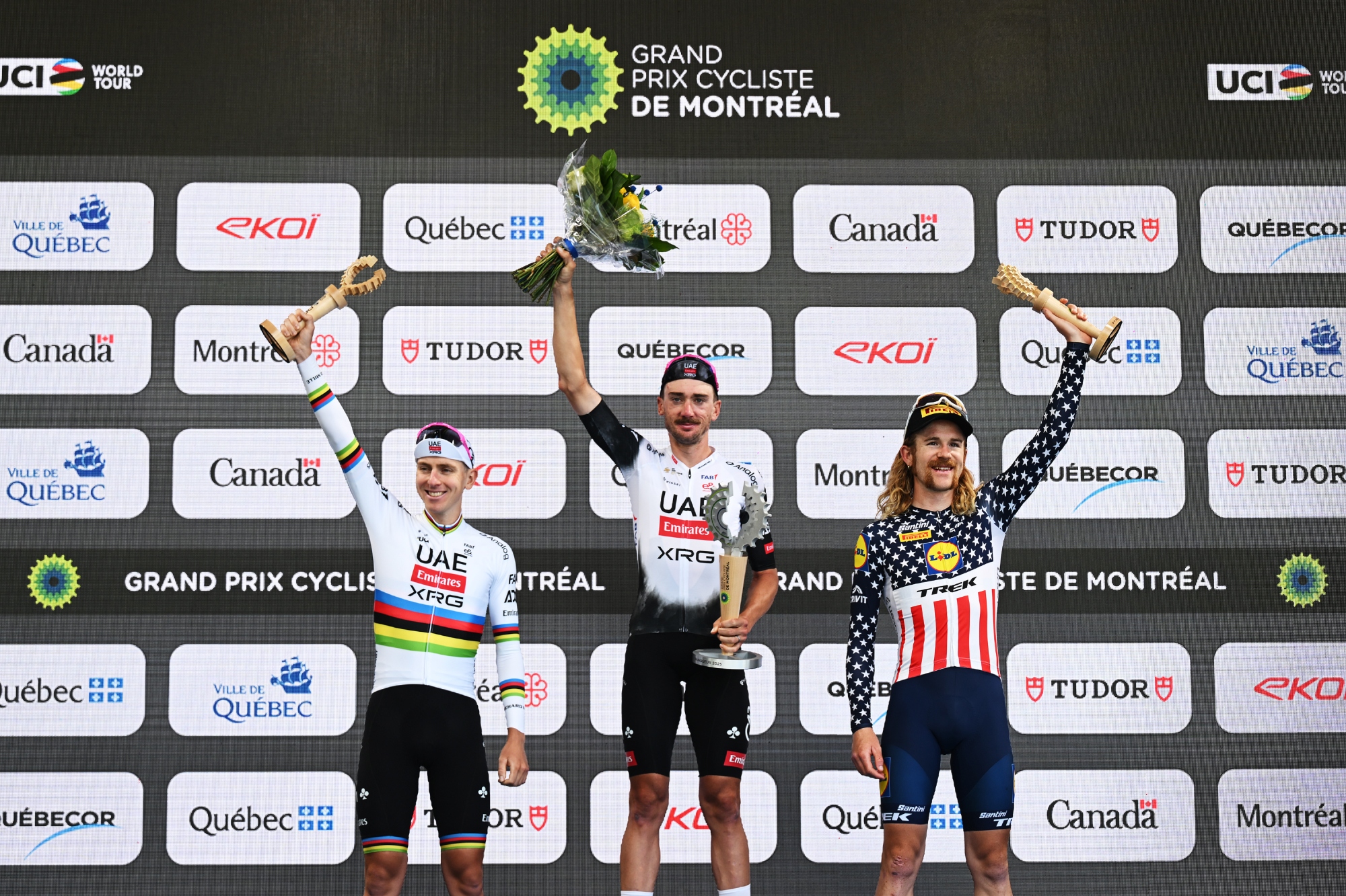 The podium of the 2025 GP Montreal