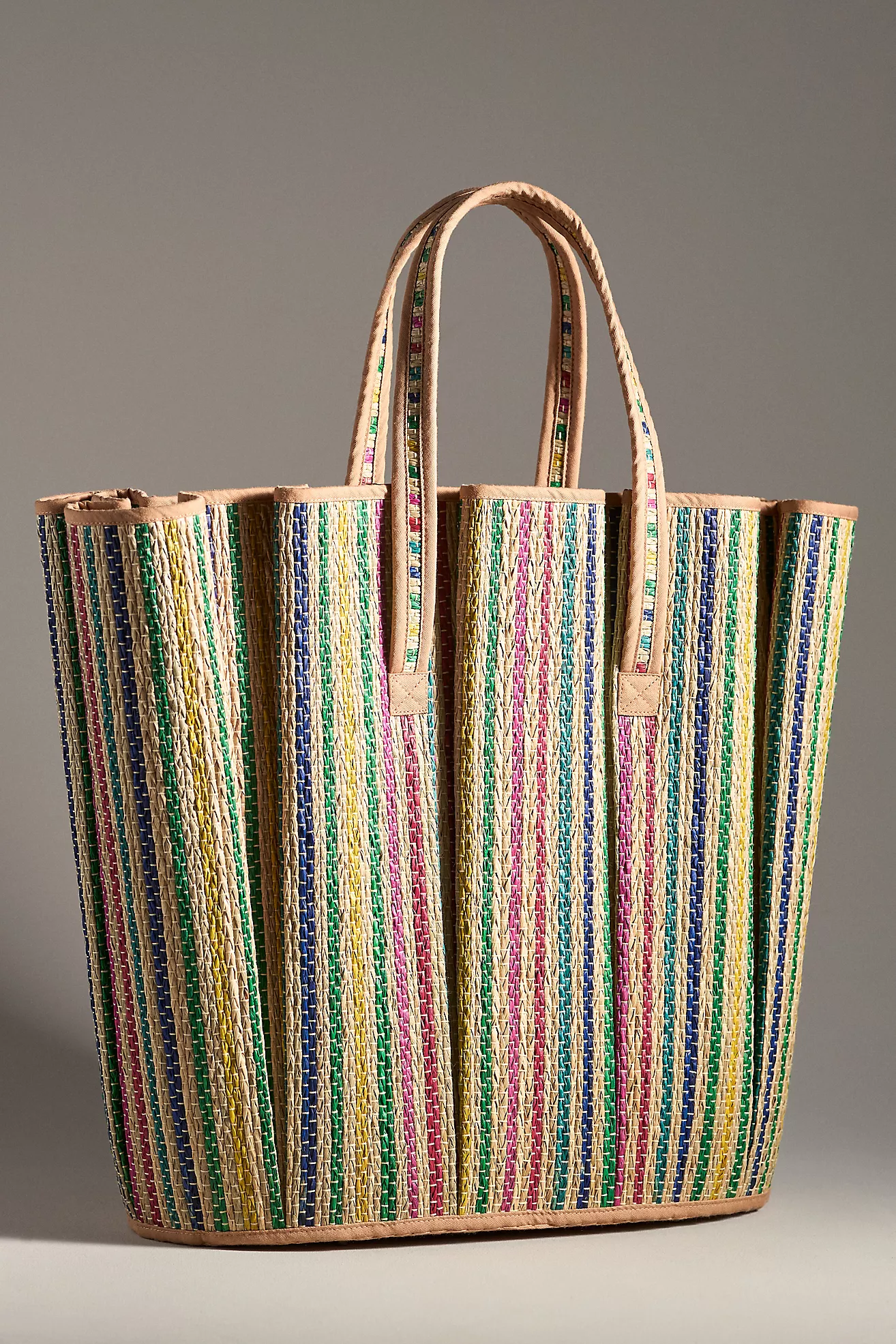 Lorna Murray Pleated Tropez Raffia Tote