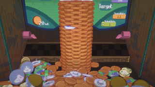 A huge stack of coins in Raccoin: Coin Pusher Roguelike