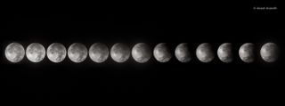 Time-lapse shots of the penumbral lunar eclipse