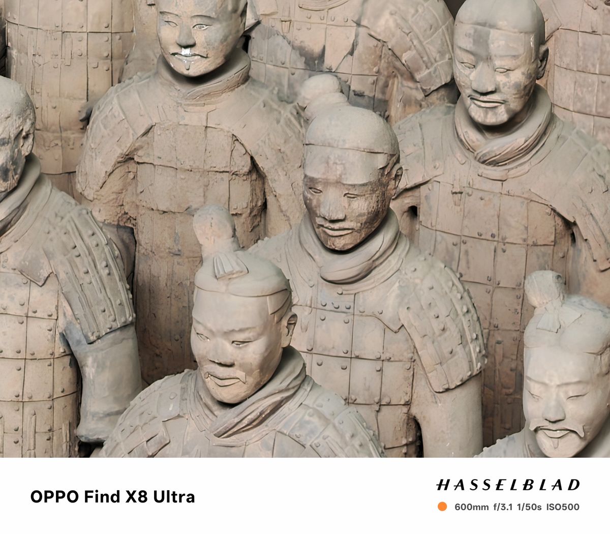 Close up of some of the faces of the terracotta warriors