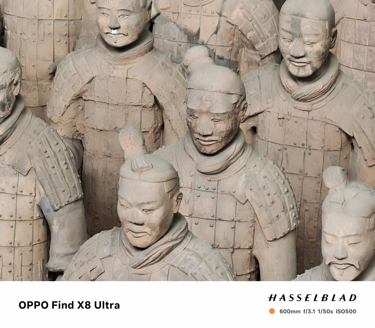 Close up of some of the faces of the terracotta warriors