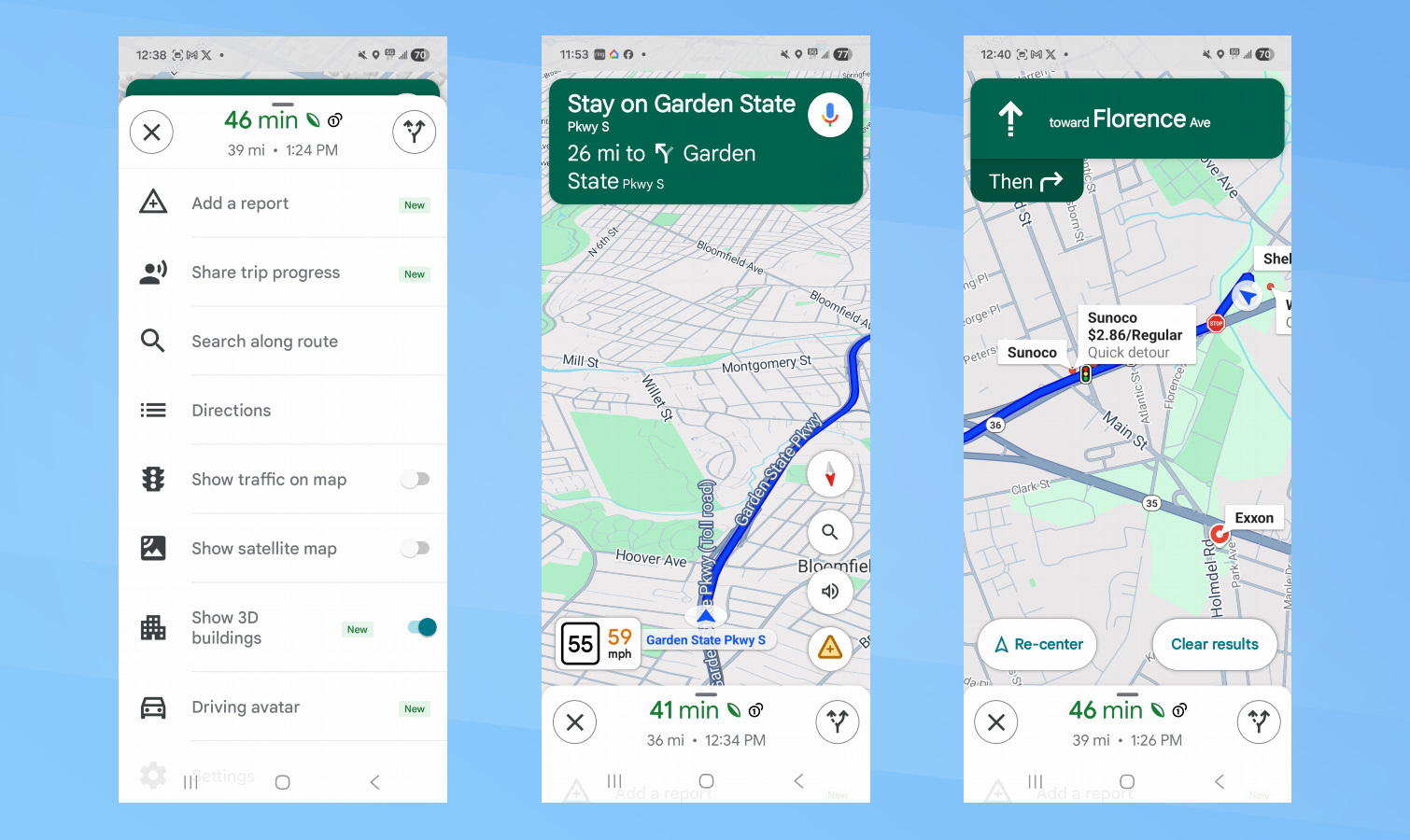 Google Maps screen shots.