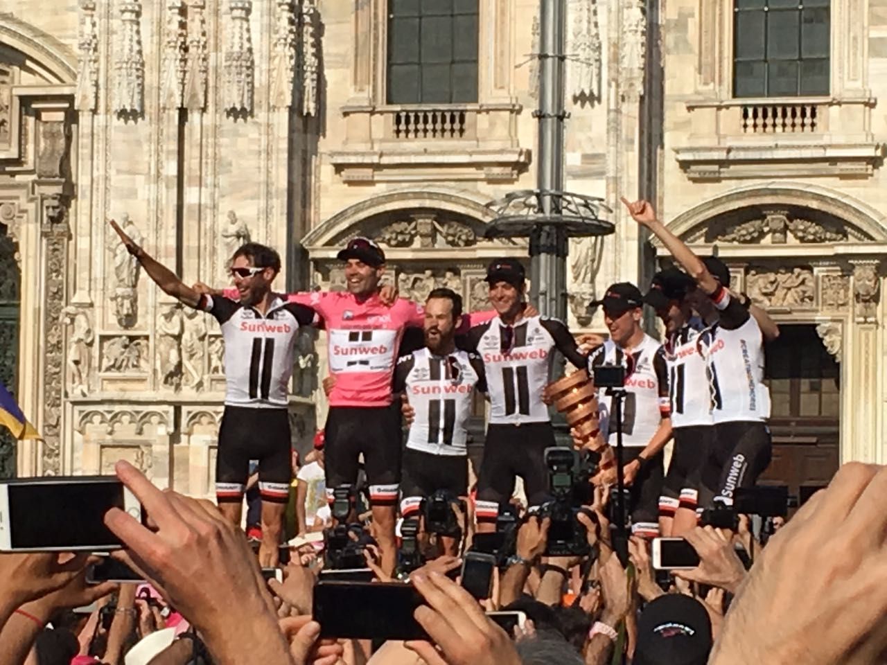 Team Sunweb after Tom Dumoulin's Giro d'Italia victory