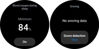 Bloody oxygen and snoring results on Galaxy Watch 5 Pro