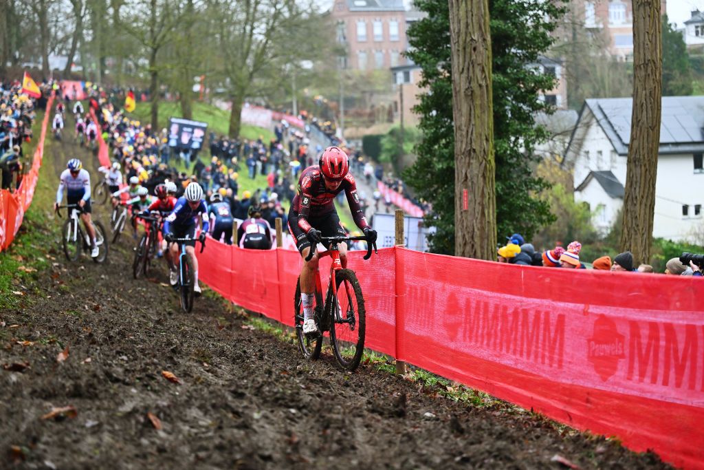 riders during the 2024 women's uci world cup race in namur