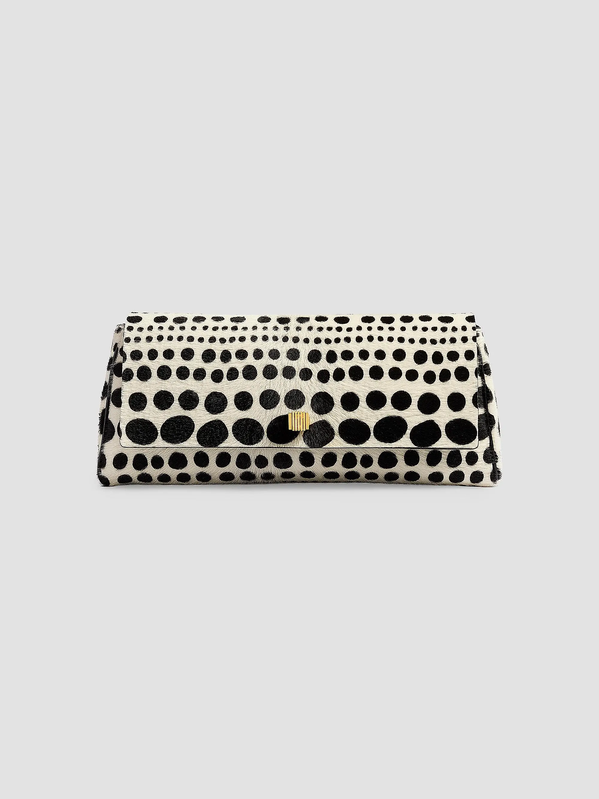 Audrey Dot-Pattern Suede Clutch