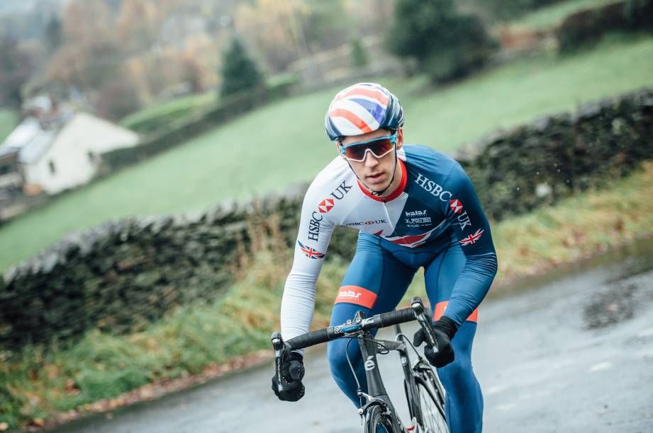 Jacob Hennessy wrapped up for winter in the new GB road kit