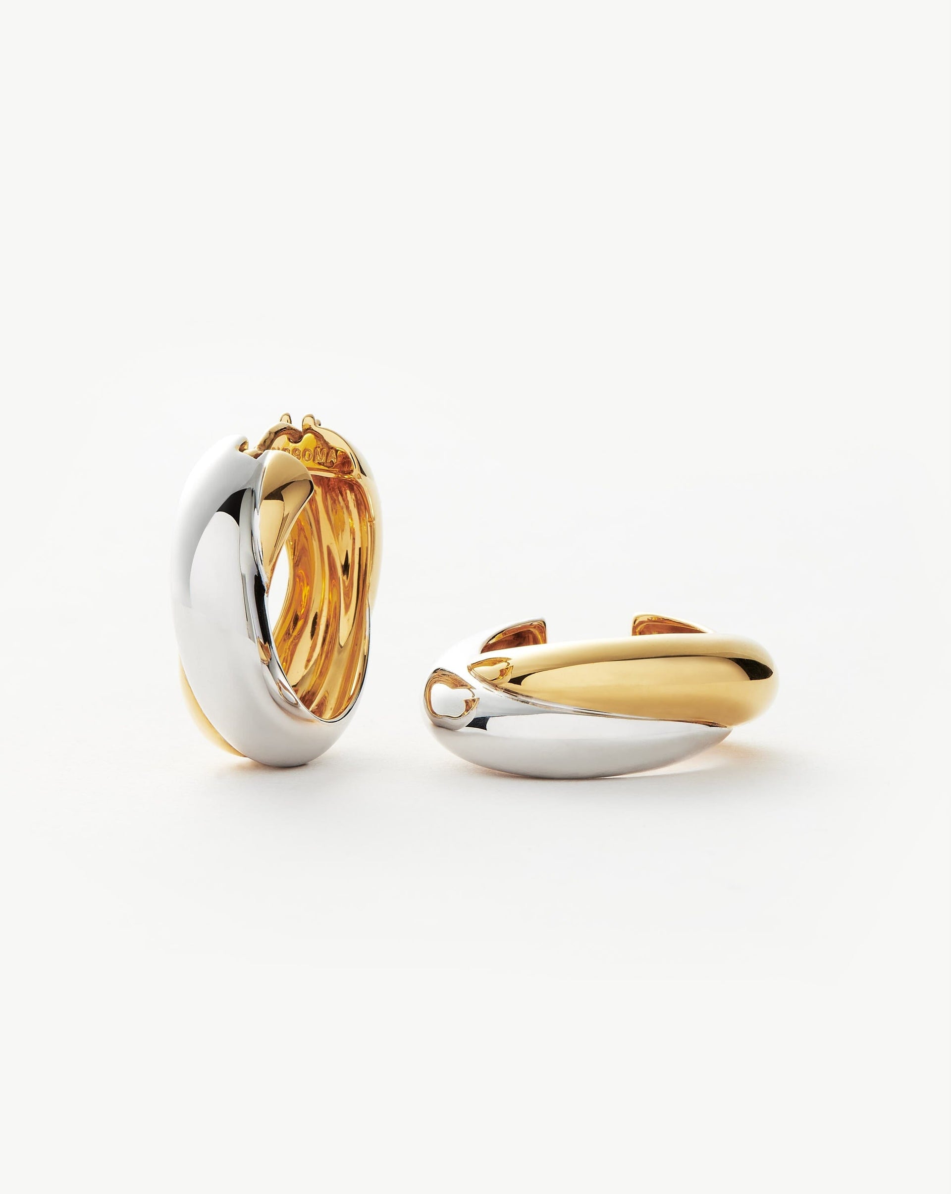 Lucy Williams Chunky Medium Entwine Hoop Earrings | Mixed Metal - Mixed Metal