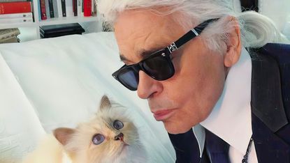 Choupette and Karl Lagerfeld 