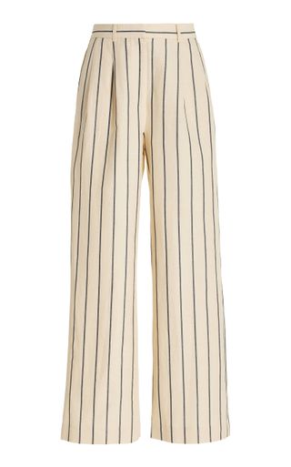 Jenni Kayne Jones Striped Cotton-Blend Wide-Leg Pants