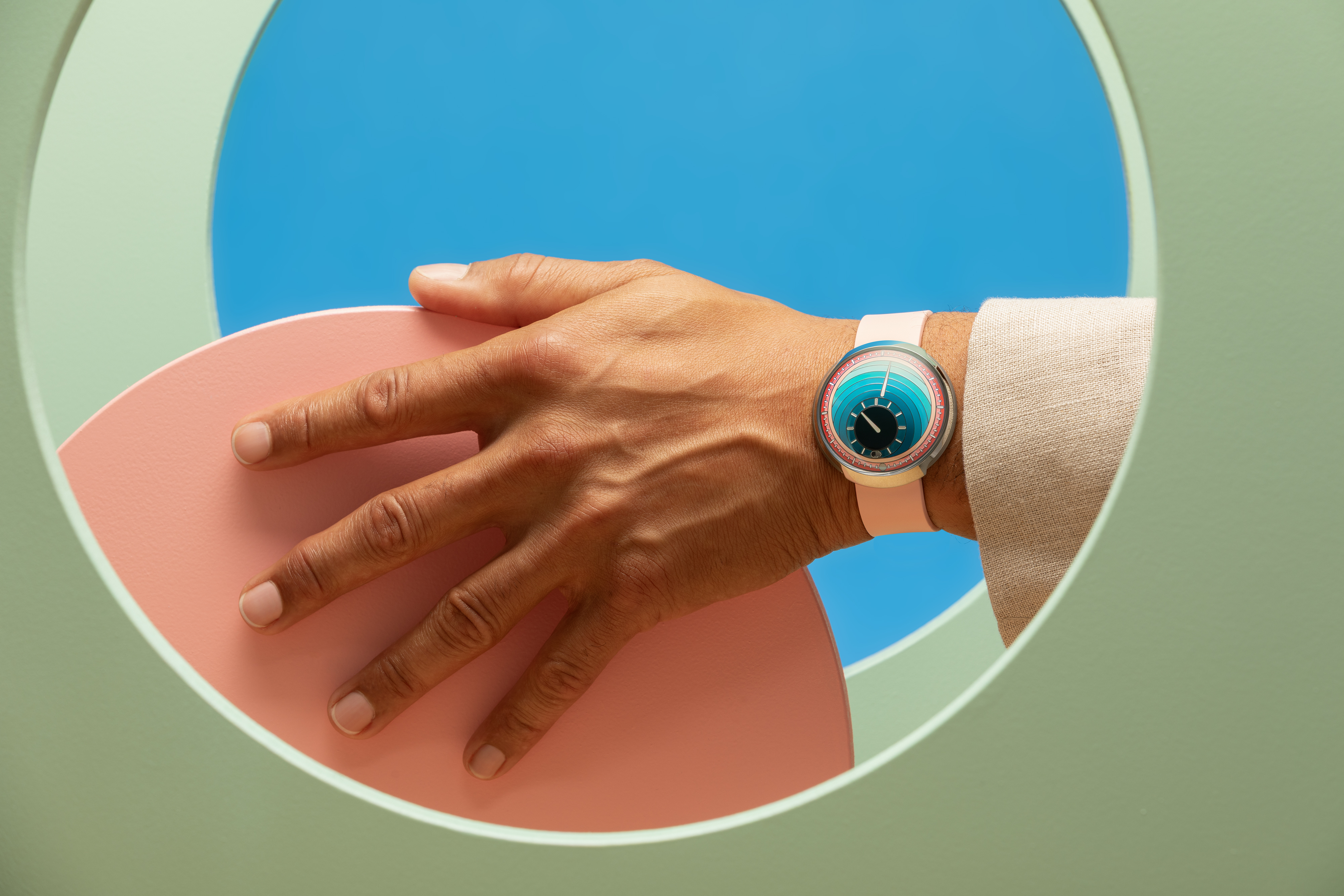 pastel coloured watch