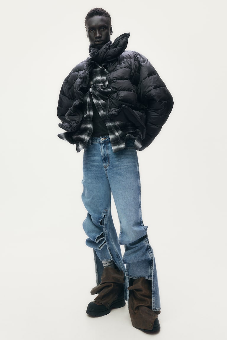 Boning-Detail Puffer Jacket