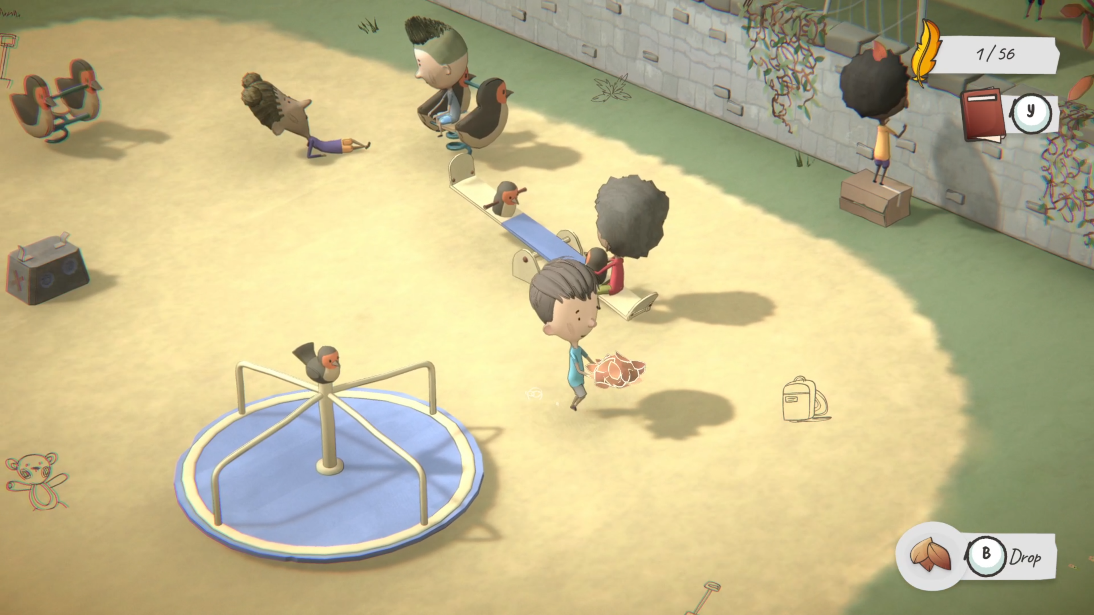 The Day I Became A Bird, an indei game make in 3D with a hand-drawn style