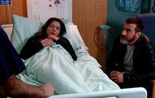 FROM ITV STRICT EMBARGO - No Use Before 0700hrs Tuesday 28th May 2019 Coronation Street - Ep 9785 Monday 3rd June 2019 - 1st Ep Peter Barlow [CHRIS GASCOYE] visits a fragile Carla Connor [ALSION KING]. The doctor explains that they’ve found a place for her at a special unit but it’s in Carlisle. Picture contact - David.crook@itv.com This photograph is (C) ITV Plc and can only be reproduced for editorial purposes directly in connection with the programme or event mentioned above, or ITV plc. Once made available by ITV plc Picture Desk, this photograph can be reproduced once only up until the transmission [TX] date and no reproduction fee will be charged. Any subsequent usage may incur a fee. This photograph must not be manipulated [excluding basic cropping] in a manner which alters the visual appearance of the person photographed deemed detrimental or inappropriate by ITV plc Picture Desk. This photograph must not be syndicated to any other company, publication or website, or permanently archived, without the express written permission of ITV Picture Desk. Full Terms and conditions are available on www.itv.com/presscentre/itvpictures/terms