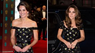 Catherine, Duchess of Cambridge attends the 70th EE British Academy Film Awards (BAFTA) at Royal Albert Hall on February 12, 2017 in London. Catherine, Duchess of Cambridge attends the Portrait Gala 2019 at the National Portrait Gallery on March 12, 2019 in London,