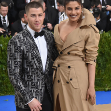 Nick Jonas (L) and Priyanka Chopra attend the "Rei Kawakubo/Comme des Garcons: Art Of The In-Between" Costume Institute Gala at Metropolitan Museum of Art on May 1, 2017 in New York City