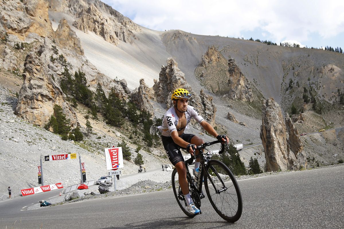 Mikel Landa (Team Sky) inside the final kilometre of the Col d'Izoard on stage 18
