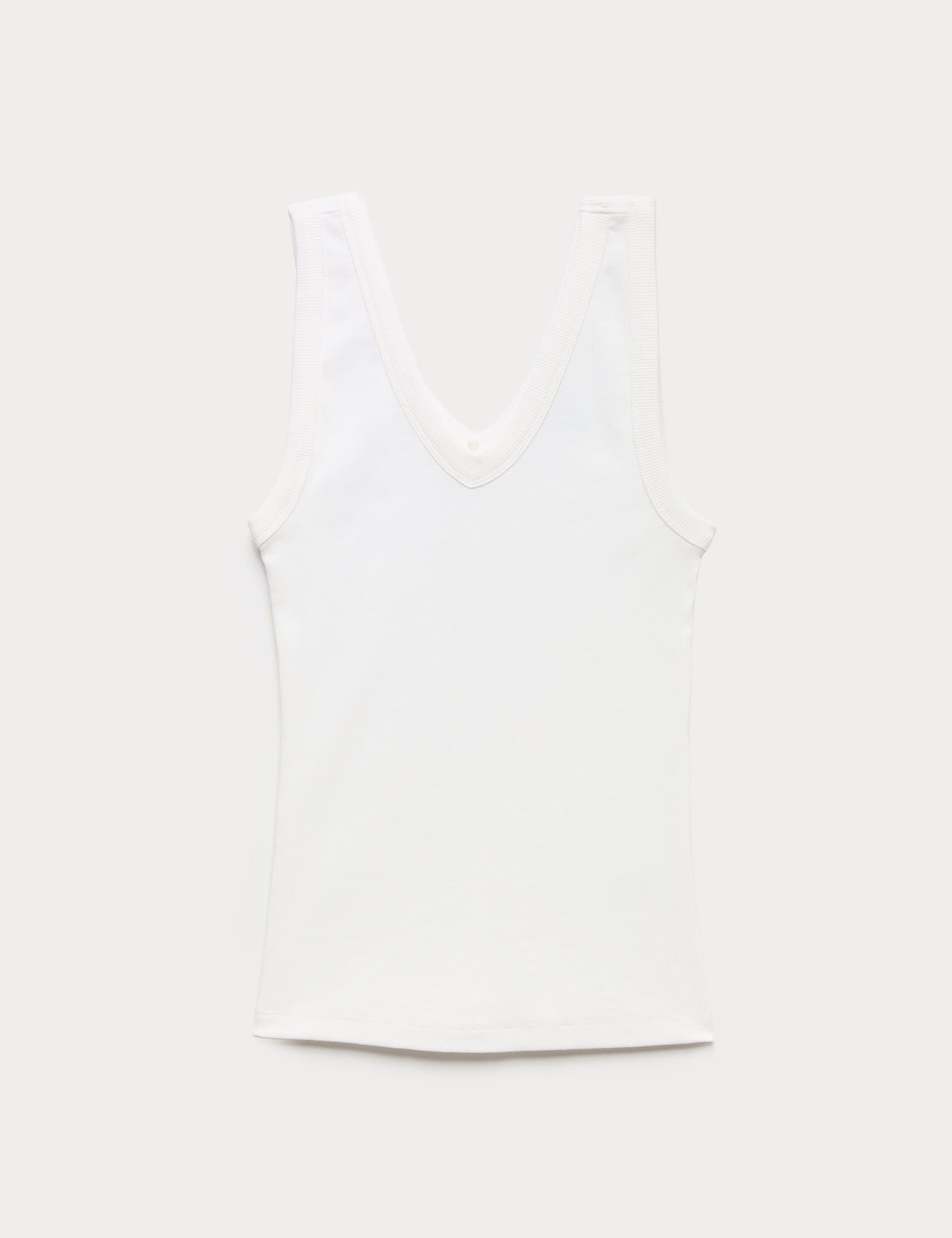 Cotton Rich Ribbed V-Neck Vest